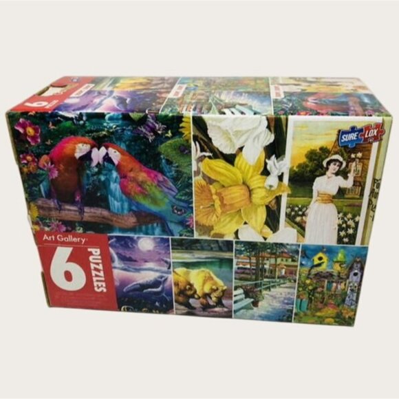 Sure Lox Art Gallery 6 Pack Jigsaw Puzzles Featuring Nature and Artistic Prints - Picture 3 of 9